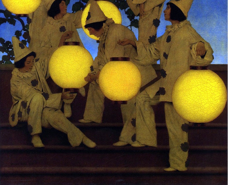 Maxfield Parrish print The Lantern Bearers 1908 Parrish