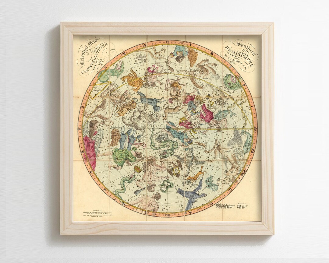 Ancient Celestial Map Southern Hemisphere Dated 1820 Celestial Art Vintage Star Map Galaxy Map Vintage Sky Chart One of Two P5012 - Etsy Ancient Celestial Map Southern Hemisphere Dated 1820 Celestial Art Vintage Star Map Galaxy Map Vintage Sky Chart One of Two P5012 - Etsy