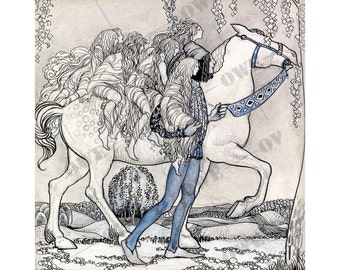 Zwerge und Trolle im Jugendstil des schwedischen Künstlers John Bauer 1907 gedruckt auf Fine Art Papier