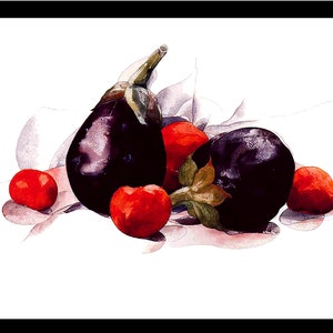 KITCHEN DINING room gallery - reproduction watercolours - fruit and vegetable art - buy 3 prints save-create gallery wall of curated art