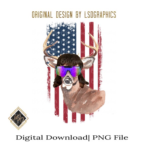 America Deer With Mullet PNG Mullet Pit Vipers Deer | Etsy
