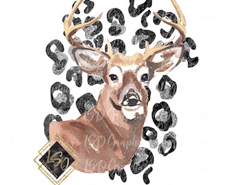 Leopard Deer PNG| Huntress Digital Download| Sublimation Download| Deer Hunting| Deer| Leopard