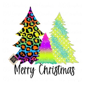 Rainbow Merry Christmas Trees PNG| Christmas Sublimation| Rainbow Christmas| Sublimation Designs| Christmas Trees PNG| Merry Christmas