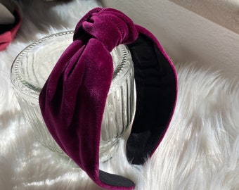 cerchietto capelli, cerchietto con nodo, cerchietto in  velluto, cerchietto rosa antico, fascia capelli, turbante, accessori mamma figlia