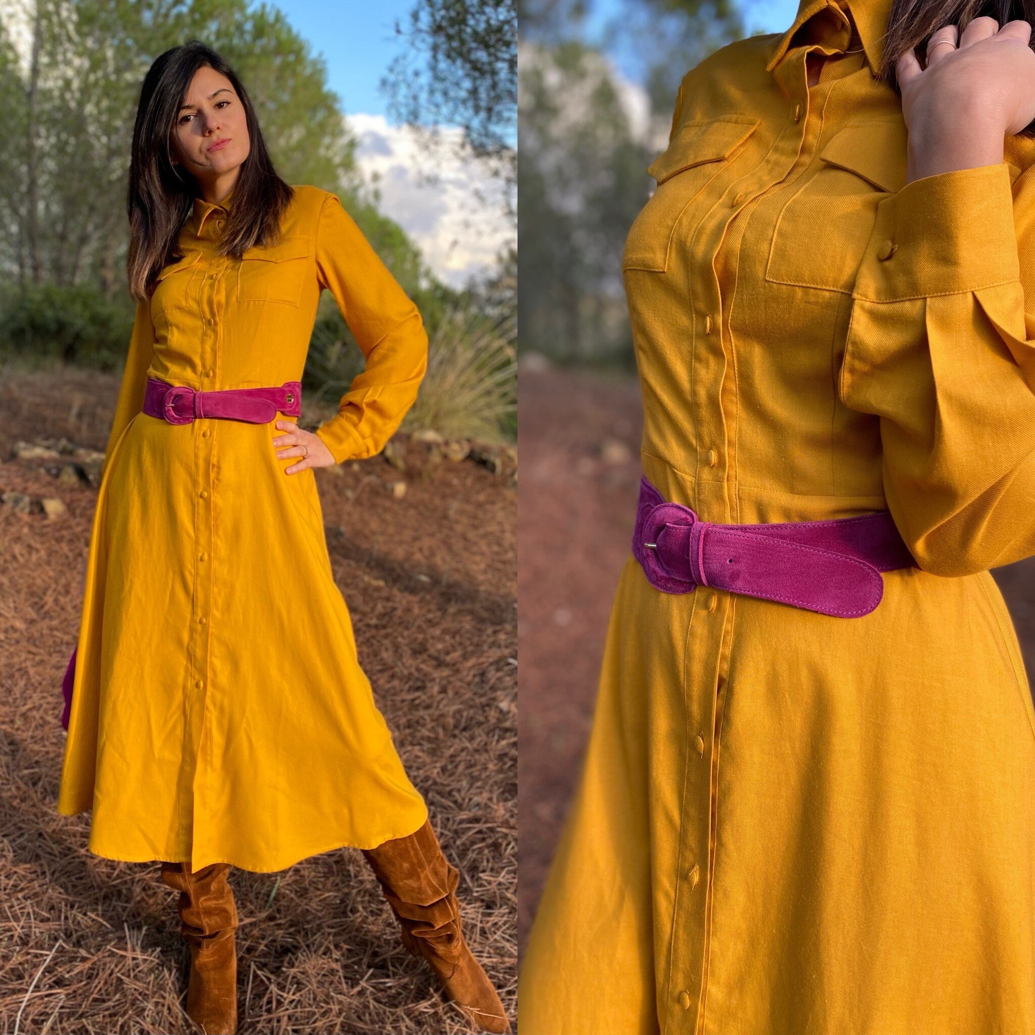 Vestito giallo shop senape