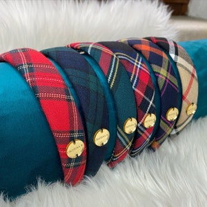 Haar-Stirnband, Tartan-Stirnband, Haar-Accessoires, kariertes Stirnband, abgerundetes Stirnband, Tartan-Stirnbänder