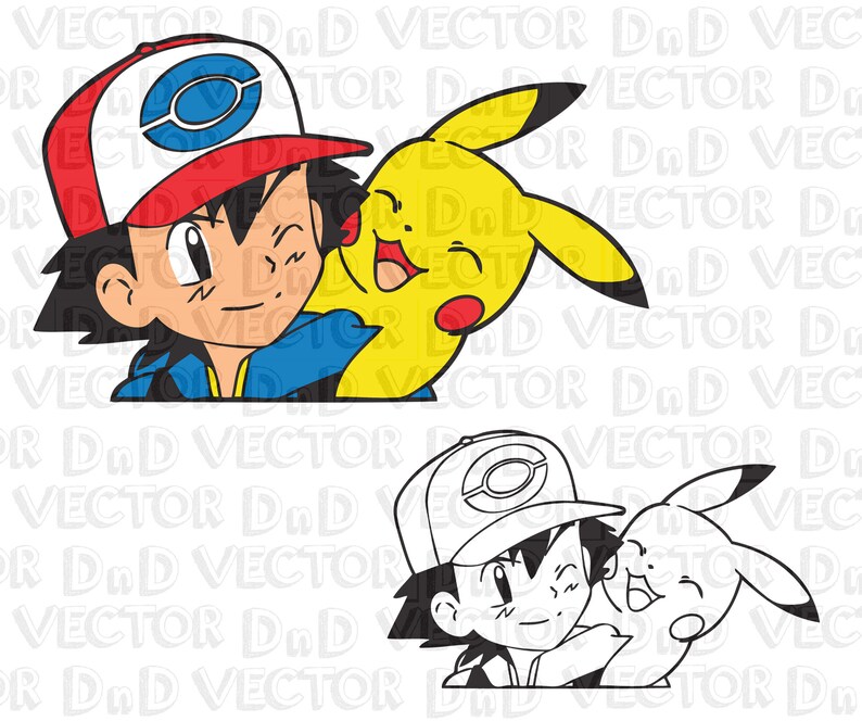 Download Ash Pikachu Pokèmon Manga Vector svg ai eps pdf png Anime | Etsy
