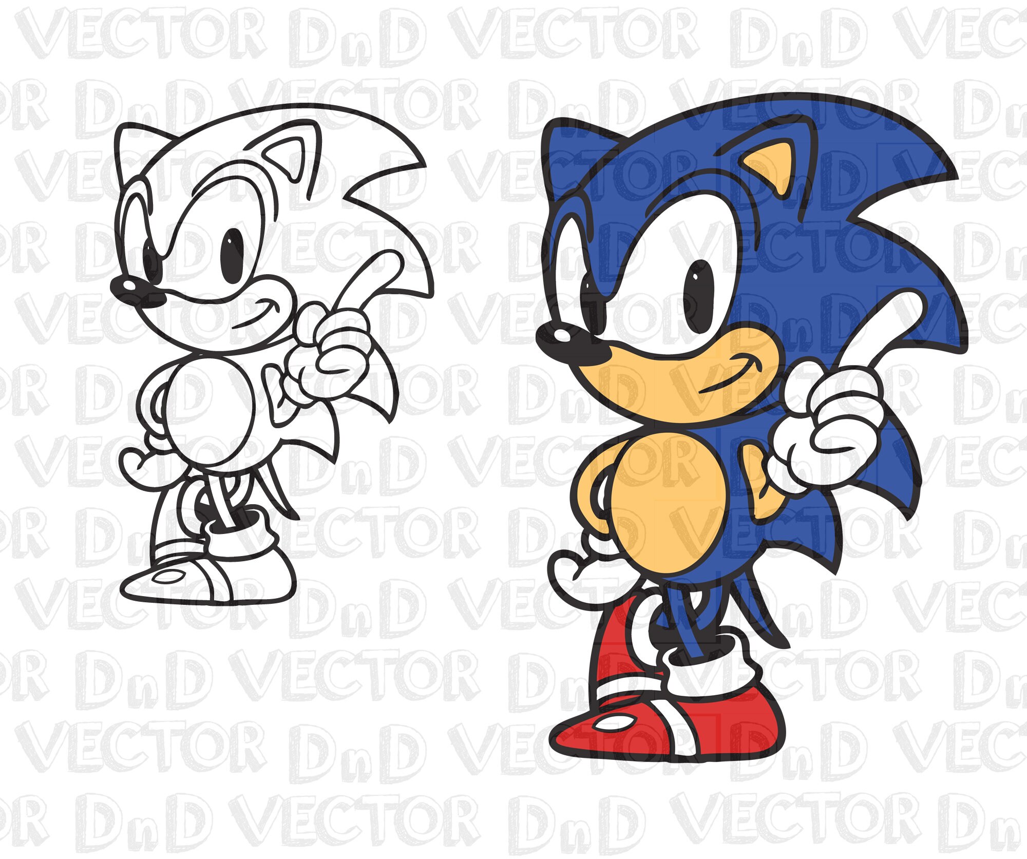 Sonic Vector Game Sega Svg Ai Eps Pdf Png Clipart Logo Etsy