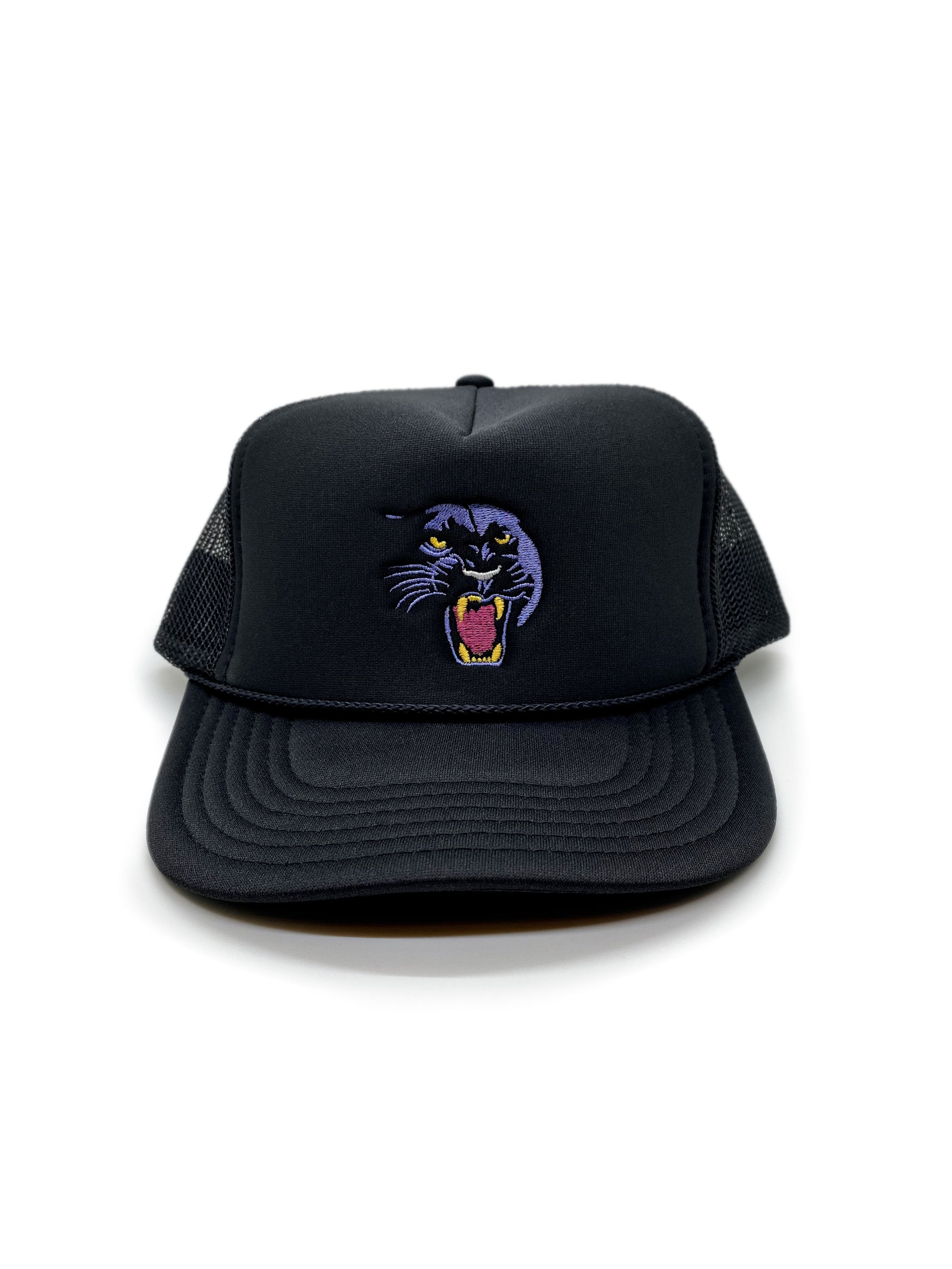 Panther Black Embroidered Foam Trucker Hat