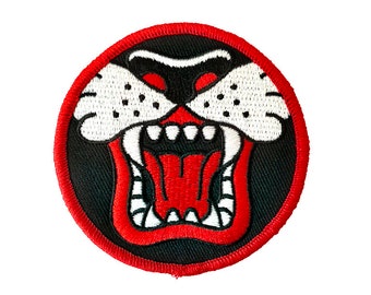 Iron On Embroidered Patch Black Panther Fangs
