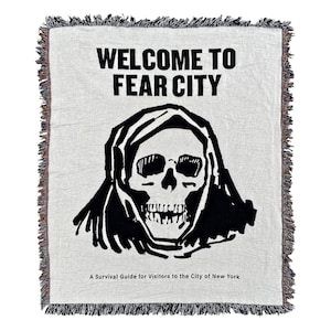 Fear City Woven Throw Blanket Tapestry Cotton