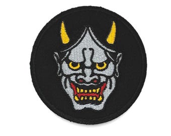 Japanese Hannya Mask Iron On Patch