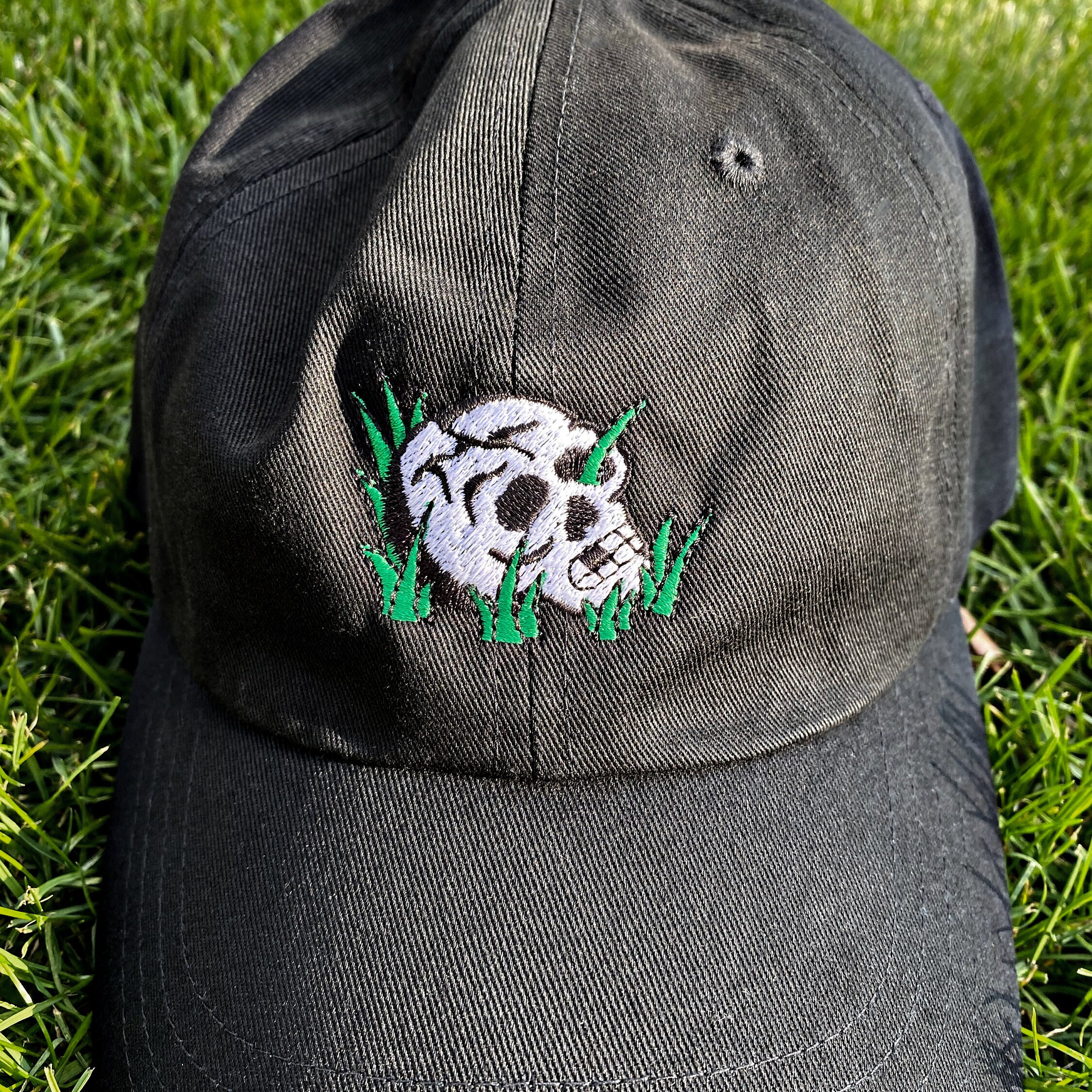 Embroidered Decaying Skull Dad Hat - Etsy