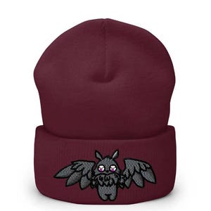 cuffed beanie with Mothman Embroidery