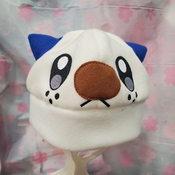 Oshawott Inspired Comfortable fitted, Hand Made Fleece Hat