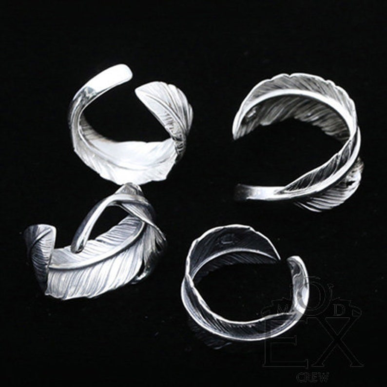 925 Sterling Silver Feather Wrap Ring