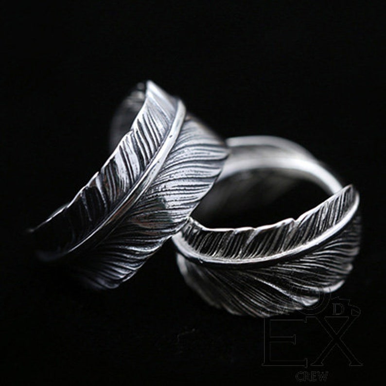925 Sterling Silver Feather Wrap Ring