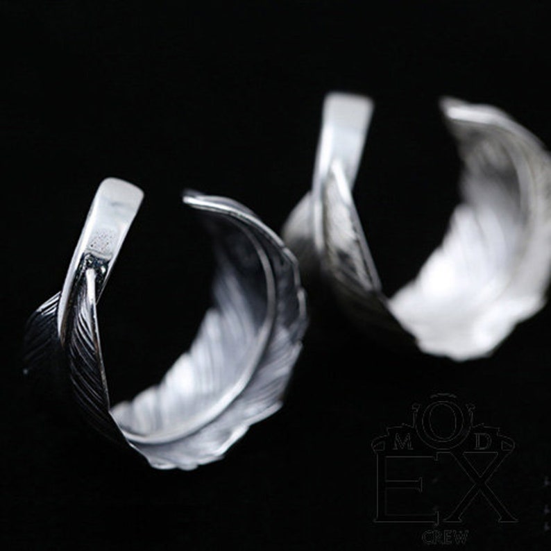 925 Sterling Silver Feather Wrap Ring