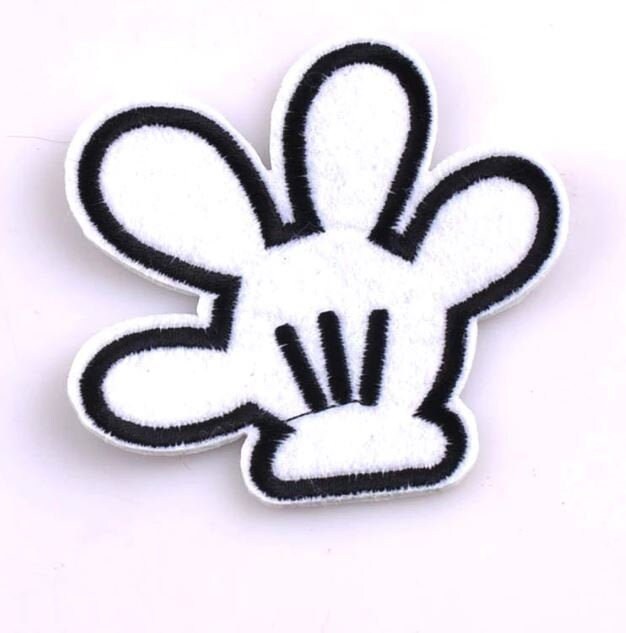 Disney Mickey Mouse Hand Glove Embroidered Applique Iron On Etsy