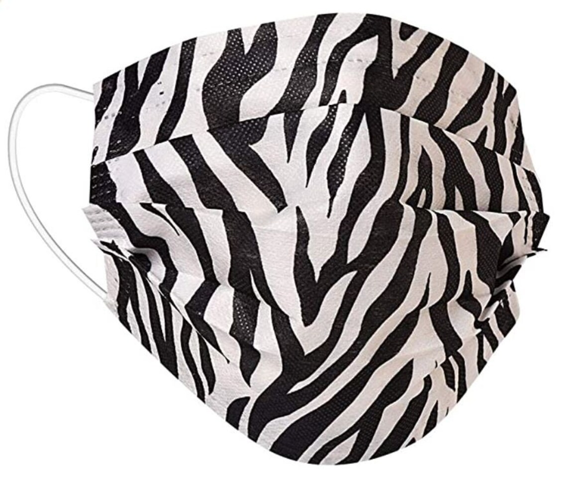12 Pack Zebra Print Breathable Disposable Face Mask SET OF 12 Etsy