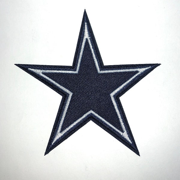 Dallas Cowboys Navy Blue Embroidered Star Iron On Applique DIY Craft Patch  Hot Fix 3.5"