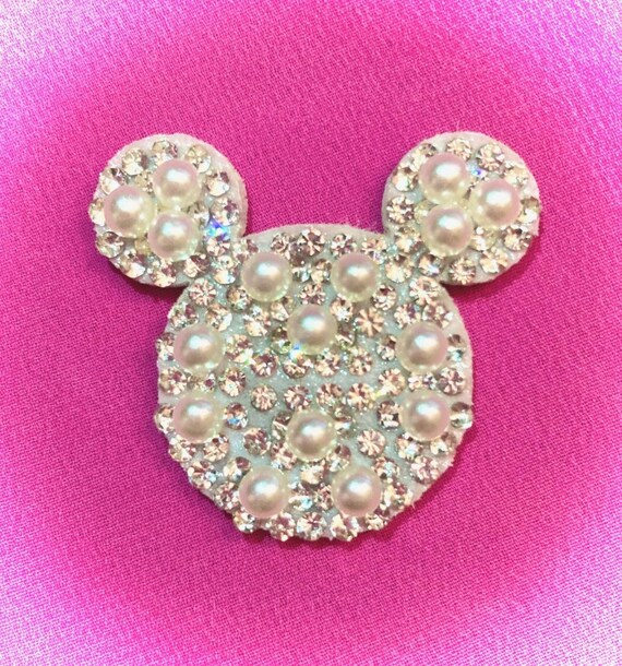 Small Mickey Mouse Head Clear Crystal Rhinestone Pearl - Etsy