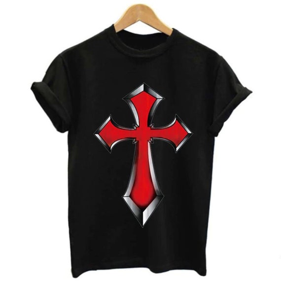 Gothic Cross Sew Iron On Patch Crucifix Applique Embroidered Heart Cross  Punk Metal Grunge Aesthetic DIY Jacket T-Shirt Decoration