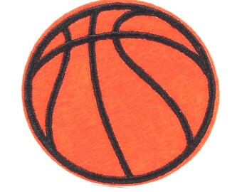 Basketball Patch Iron On Embroidered Applique Ball Sports Kid Orange 2.25"