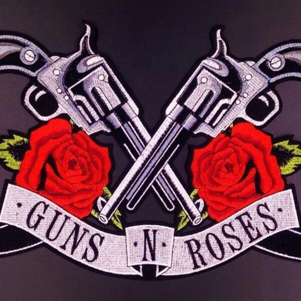 Guns'n'Roses Grand Patch Fer Sur Veste Brodée Applique 13" Guns Roses Rock
