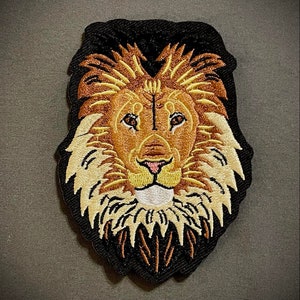 Small Lion of The Tribe of Judah Embroidered Patch Iron On Applique DIY Jacket 4"