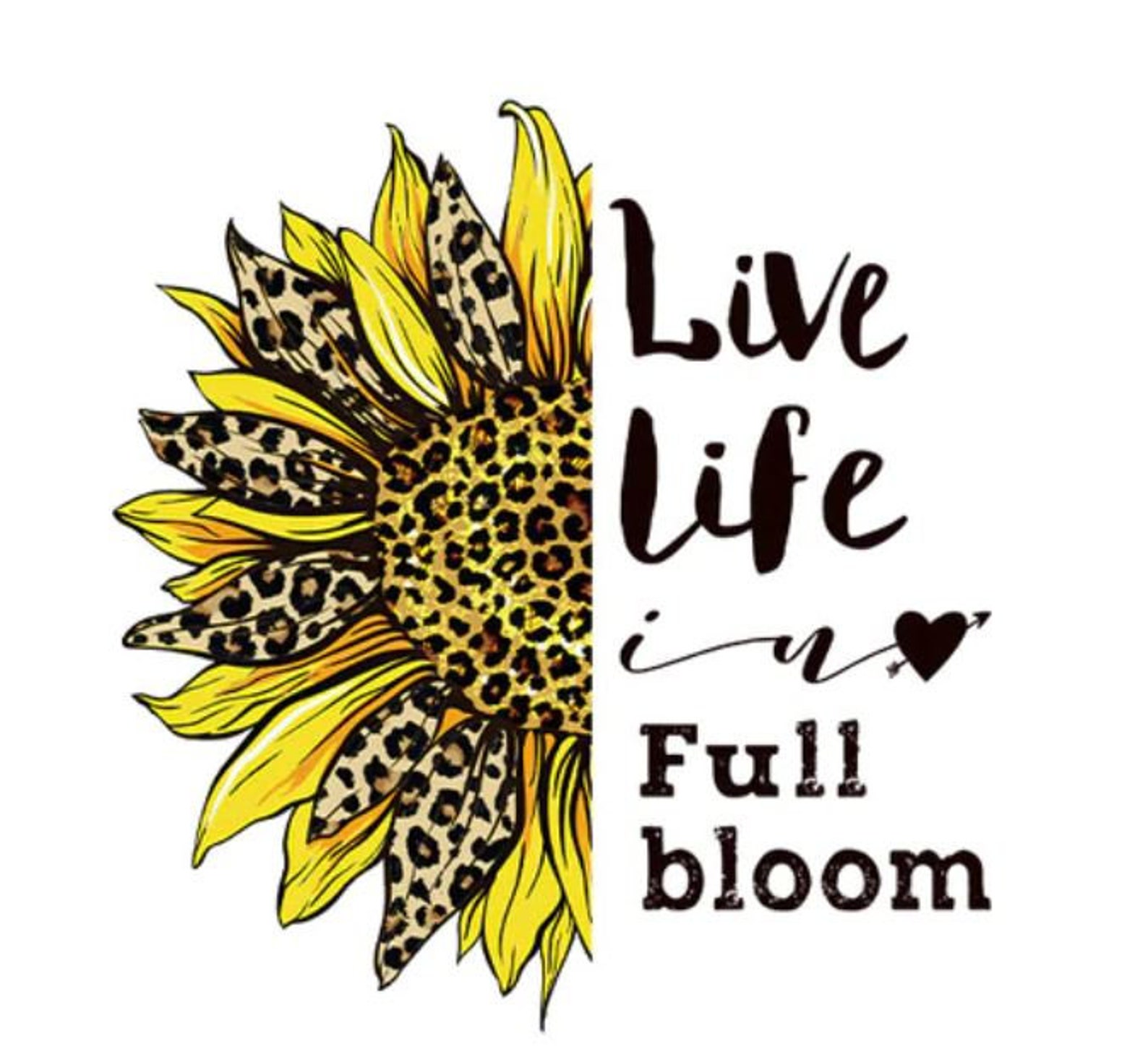 Small Cheetah Leopard Print Sunflower Transfer Patch Iron On Etsy