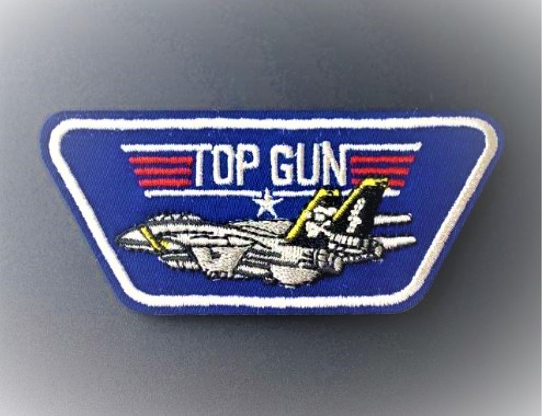 Top Gun Embroidered Iron on Applique Patch Hot Fix Blue Jet Etsy
