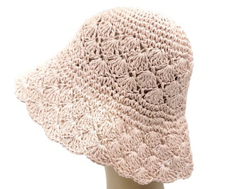 Chapeau de paille au crochet fait main, taille réglable, pliable, léger et confortable, cadeaux pour elle