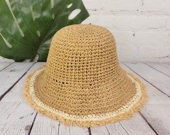 Straw Bucket Hat - Etsy Australia