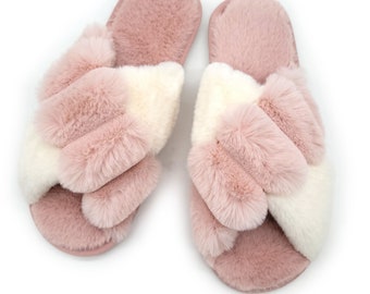 Colourful Winter Slippers Adults Designer Ostrich Feather Slides | Fluffy  Instagram Smile Deco Y2K 00s Birthday Present