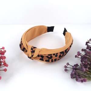 Handmade  leopard Knot Headband gifts for her
