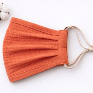Organic Cotton Double Gauze Face Mask, Breathable Reversible Mask Terracotta
