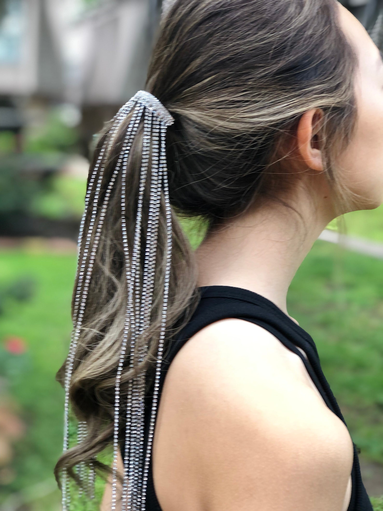 Sparkly Hair Clips Accessories With Long Rhinestone Tassel for Etsy