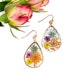 Dried flower handmade resin earrings , real flower jewelry, gifts for her , More colors now available! 