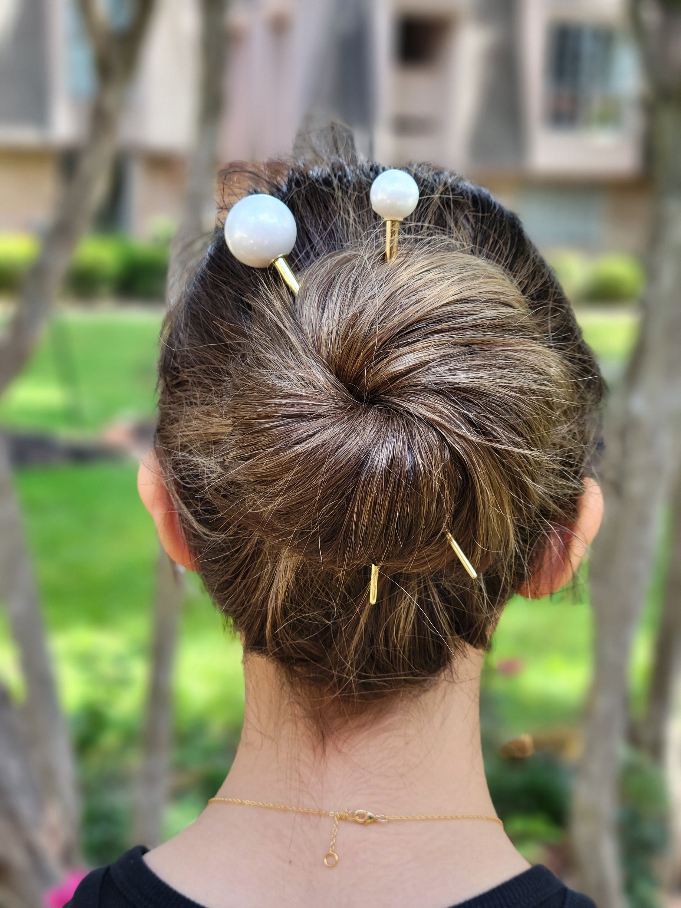 Simple Pearl Hair Sticks, Hairpins, Swarovski, Hairpiece, Wedding