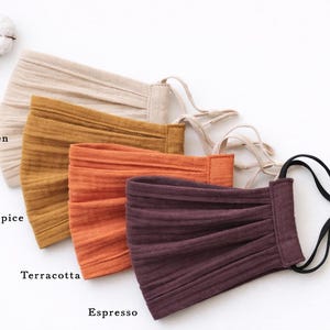 Organic Cotton Double Gauze Face Mask, Breathable Reversible Mask image 3