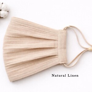Organic Cotton Double Gauze Face Mask, Breathable Reversible Mask Natural Linen