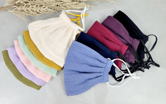 Organic Cotton Double Gauze Face Mask, Breathable Reversible Mask