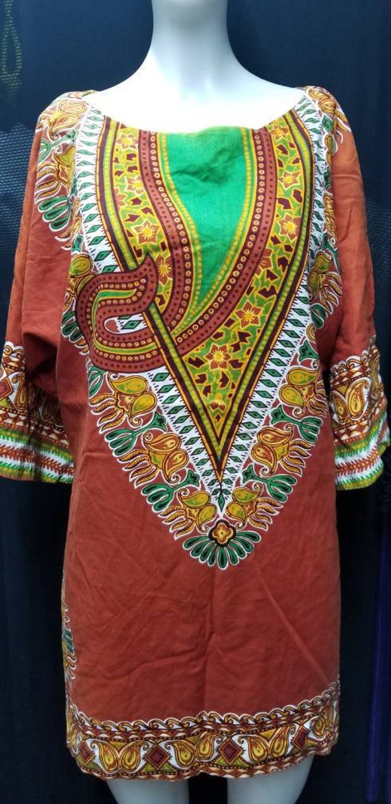 80s Dashiki Shirt Dress Yankee Garment Vintage | Etsy