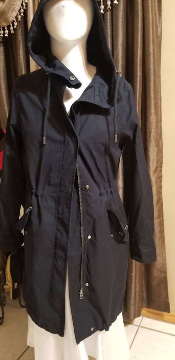 Intuition Paris Mens Trench coat-Navy Blue