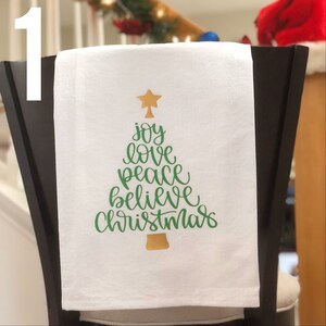 Holiday Tea Towels * Christmas Hostess Gift * Holiday Decor * Christmas Tree & Santa Towels