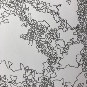 Abstract Scribble Lines Artwork / Minimalism Modern Pencil Drawing Wall Decor Print / Blanco y Negro, Gran Póster, Regalo
