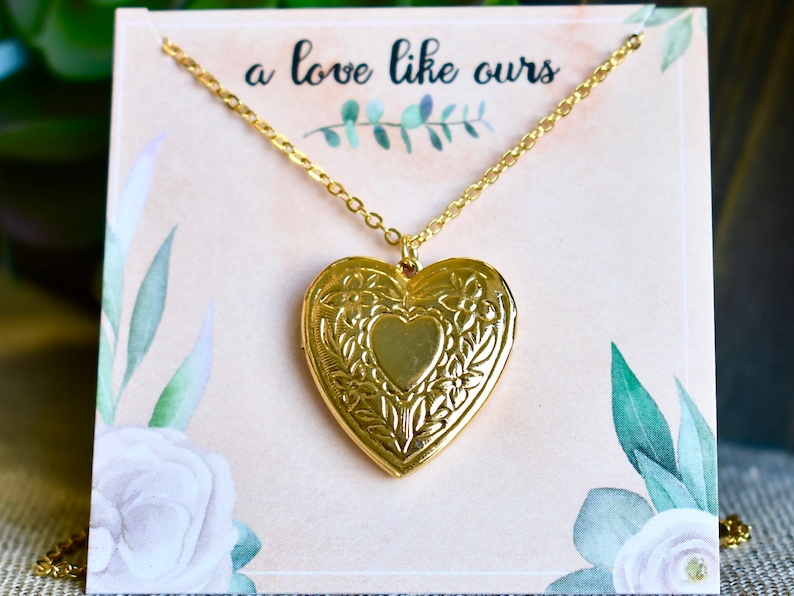 Birthday Romance Love Gift Necklace: Anniversary Jewelry Present Husband to Wife Gold Heart Locket Valentine/'s Day Pendant gift idea