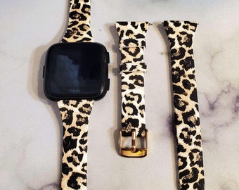 leopard print fitbit versa band