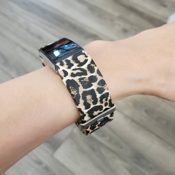 leopard print fitbit charge 3 band